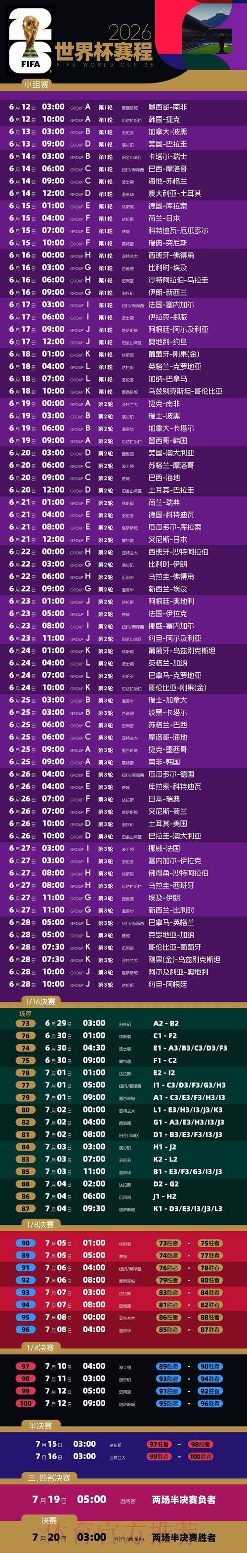 2026世界杯比赛时间今日全程直播实时查看 2026世界杯比赛时间今日全程直播实时查看